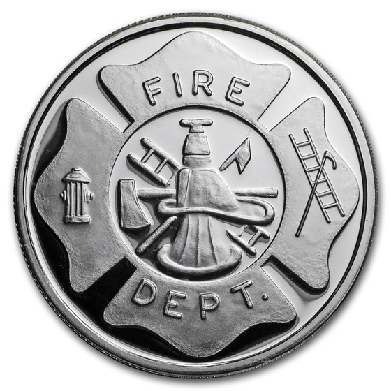 1 oz Silver Round - Firefighter's with Prayer Reverse 1 oz Silver Round - Firefighter's with Prayer Reverse